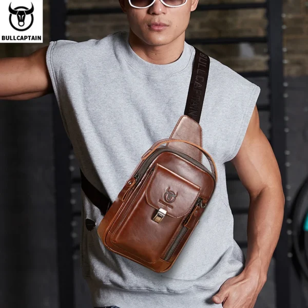 Bolsa Masculina BULLCAPTAIN em Couro Legítimo – Segurança, Estilo e Praticidade - Image 4