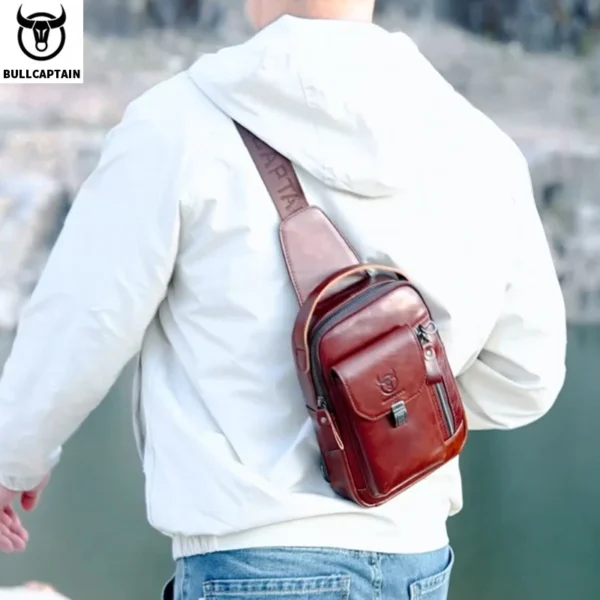 Bolsa Masculina BULLCAPTAIN em Couro Legítimo – Segurança, Estilo e Praticidade - Image 5