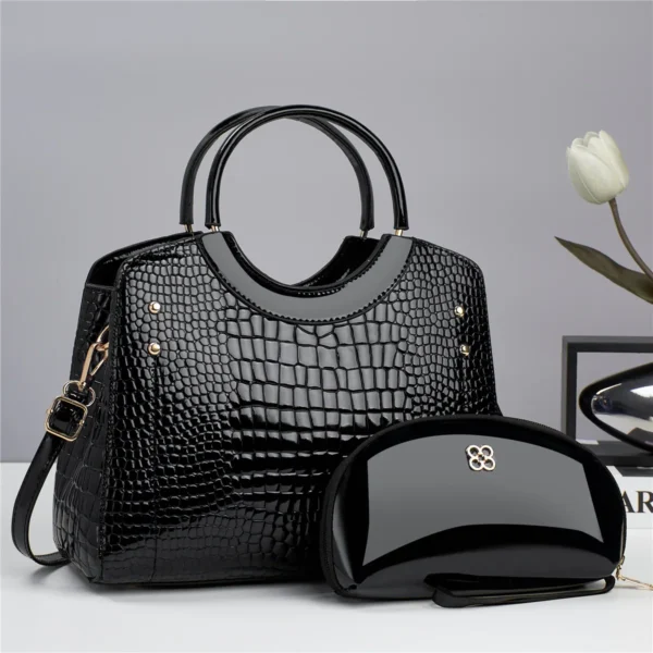 Bolsa Feminina Elegante Croco – Sofisticação e Espaço em um Só Acessório! - Image 9