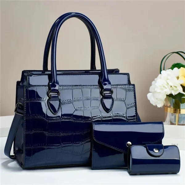 Bolsa  Feminina Bright Croco Lux – Elegância com Personalidade e Alta Capacidade - Image 4