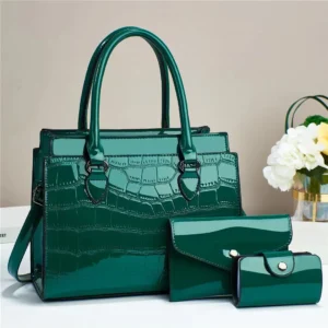Bolsa  Feminina Bright Croco Lux – Elegância com Personalidade e Alta Capacidade